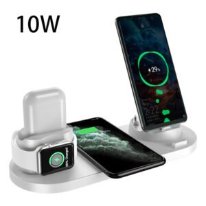 Qi-Enabled 6-in-1 Smartphones & Accessories Wireless Charging Dock Station