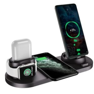 Qi-Enabled 6-in-1 Smartphones & Accessories Wireless Charging Dock Station