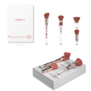 Stylish 9pc Transparent Makeup Brush Set