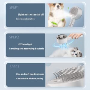 EasyGroom Innovative Steam Pet Grooming Brush