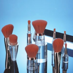 Stylish 9pc Transparent Makeup Brush Set